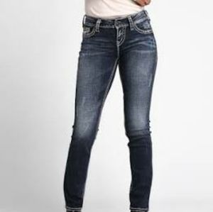 Silver suki mid straight dark wash